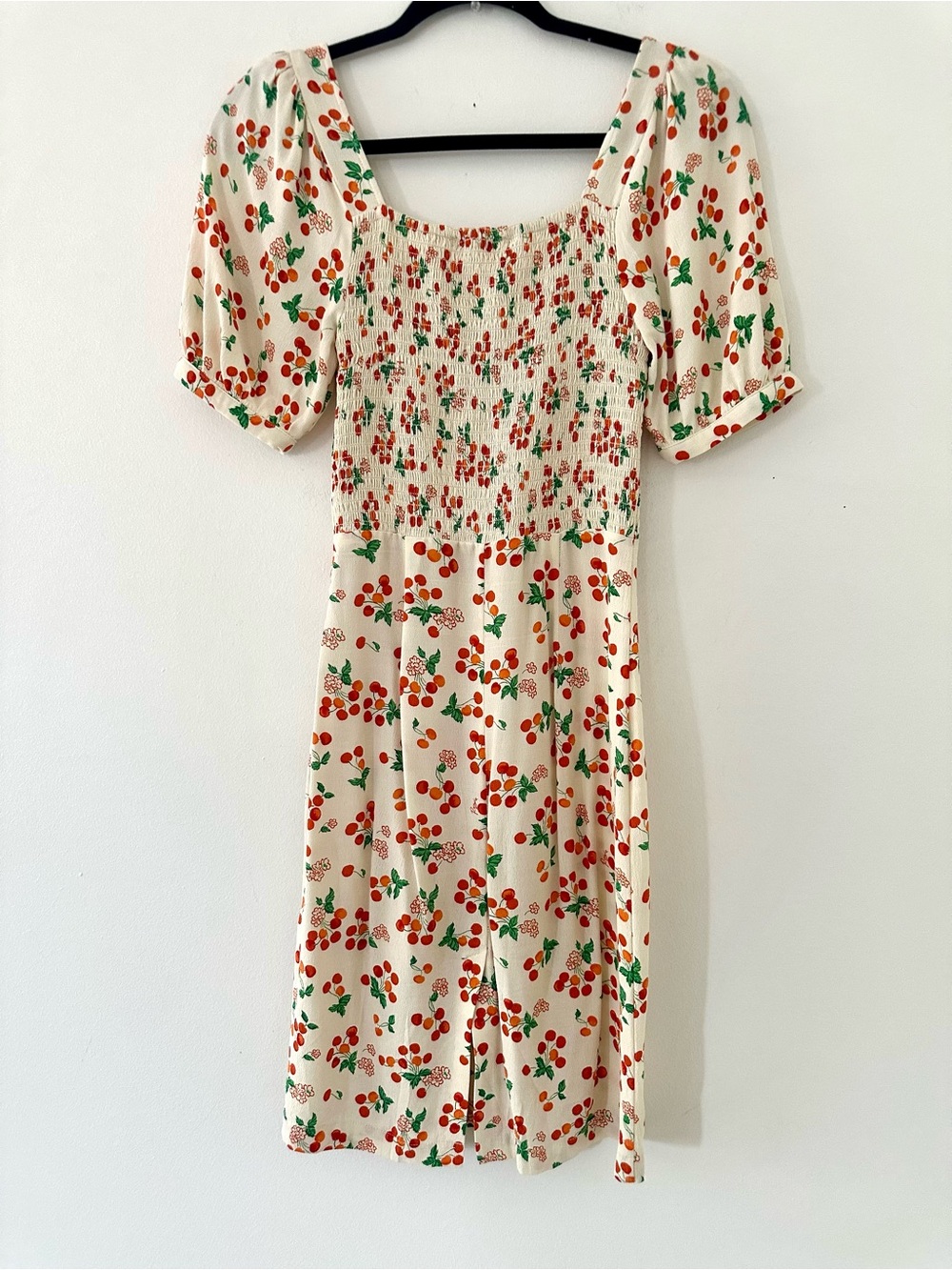 Rouje Cream Floral Cherry-Print Dress - Picture 7 of 7